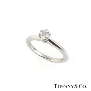 Tiffany & Co. Round Brilliant Cut Diamond Ring in Platinum 0.29ct G/VS1