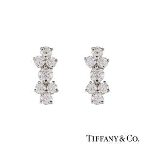 Tiffany & Co. Diamond Set Aria Earstuds in Platinum