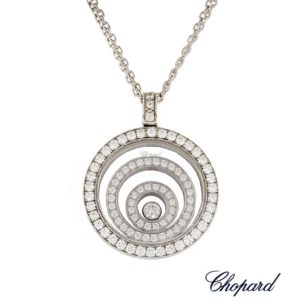 Chopard 18k White Gold Diamond Set Happy Spirit Pendant 79/5425-0-20 B&P