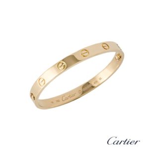 Cartier 18k Rose Gold Plain Love Bangle Size 16 B6035616