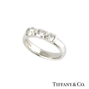 Tiffany & Co. Three Stone Diamond Ring in Platinum 0.75ct