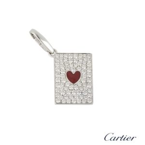 Cartier 18k White Gold Diamond Set Playing Card Charm