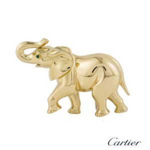 Cartier 18k Yellow Gold Elephant Brooch