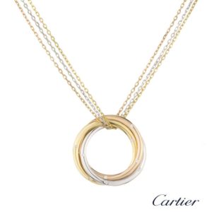 Cartier 18k 3 Colour Gold Diamond Set Trinity Necklace