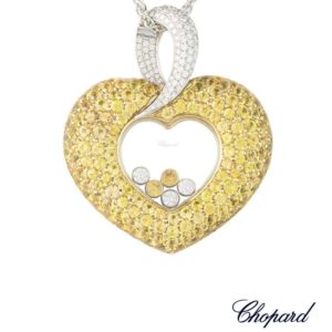 Chopard 18k Yellow and White Gold Happy Diamonds Heart Pendant