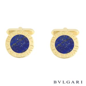 Bvlgari Bvlgari 18k Yellow Gold Blue Lapis Lazuli Cufflinks