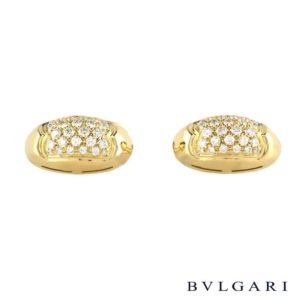 Bvlgari 18k Yellow Gold Diamond Set Cufflinks