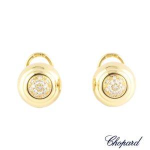 Chopard 18k Yellow Gold Diamond Set Dress Earrings 84/2462-27