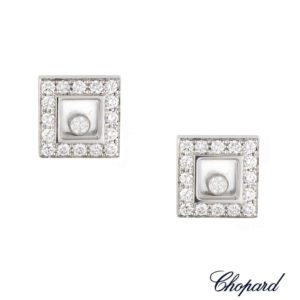 Chopard 18k White Gold Happy Diamonds Earrings 832896-20