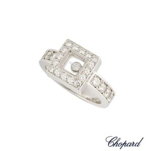 Chopard 18k White Gold Happy Diamonds Ring 82/2939-20