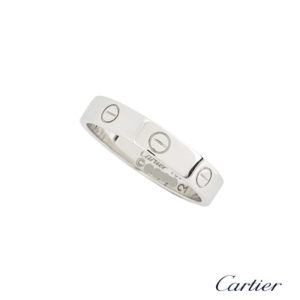 Cartier 18k White Gold Love Wedding Band Size 63 B4085163 B&P