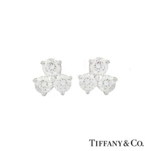 Tiffany & Co. Diamond Set Aria Earstuds in Platinum 0.60ct
