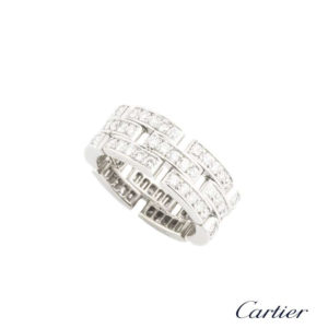 Cartier 18k White Gold Diamond Set Maillon Panthere Ring B4111761