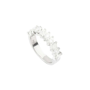 18k White Gold Marquise Cut Diamond Half Eternity Ring 1.52ct I/VS1