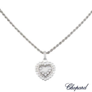 Chopard 18k White Gold Happy Diamonds Heart Pendant 79/9471-1001
