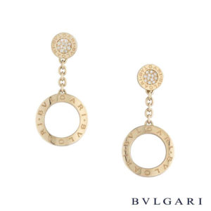 Bvlgari Bvlgari 18k Rose Gold Reva Diamond Set Drop Earrings