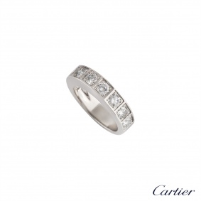 Cartier 18k White Gold Diamond Half Eternity Ring 1.60ct