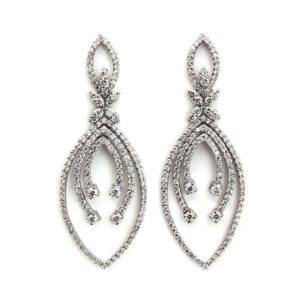 18k White Gold Diamond Drop Earrings 4.97ct