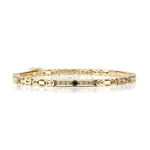 18k Yellow Gold Diamond and Sapphire Set Bracelet