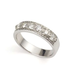18k White Gold Diamond Half Eternity Ring 1.01ct