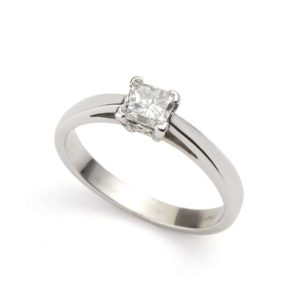 Platinum Princess Cut Diamond Ring 0.50ct F/VS1