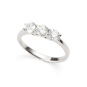 18k White Gold 0.95ct Trilogy Ring