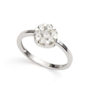 18WG 0.52TDW Round Cluster Ring