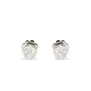 18WG 0.52TDW Round Cluster Earrings