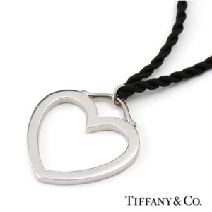 Tiffany & Co. 18k White Gold Open Heart Pendant