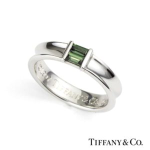 Tiffany & Co. 18ct White Gold Green Tourmaline Ring