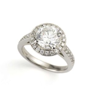 18k White Gold Round Diamond Ring 2.02ct F/VS1