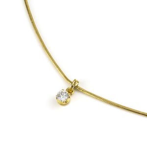 18YG 0.42ct G-H/VS Round Diamond Necklace