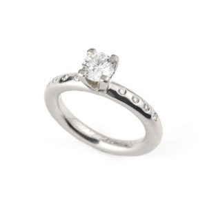 Platinum Round Diamond Ring 0.54ct F/SI1