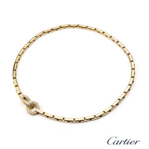 Cartier 18k Yellow Gold Agrafe Diamond Necklace N7023400