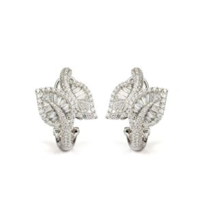 18ct White Gold Diamond Floral Earrings 2.40ct Total