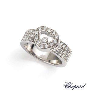 Chopard 18k White Gold Happy Diamonds Heart Ring 82/2937-20