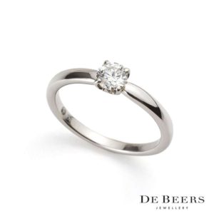 De Beers Platinum Diamond Ring 0.26ct D/VVS2