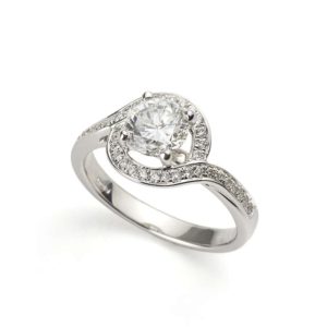 18k White Gold Diamond Ring 1.00ct H/VS1