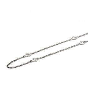 18ct White Gold Diamond Chain 18 Inch 0.52ct Total
