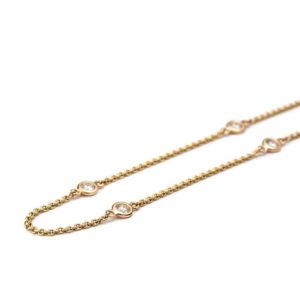 18k Rose Gold Diamond Chain 24 Inch 0.61ct Total