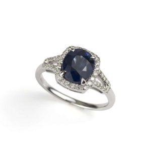 18k White Gold Sapphire and Diamond Ring