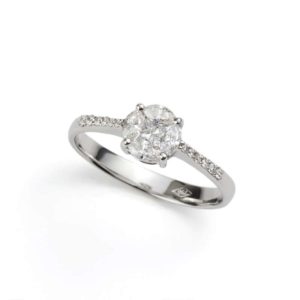 18k White Gold Diamond Ring 0.50ct Total