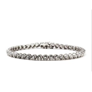 18k White Gold Diamond Line Bracelet 7.16ct Total