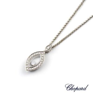 Chopard 18k White Gold Happy Diamond Marquise Necklace. 79/5256-20