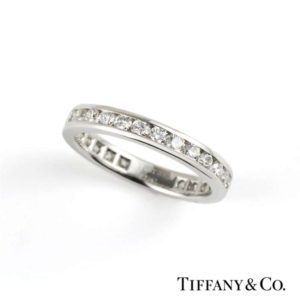Tiffany & Co. Platinum Diamond Channel Set Band Ring 1.06ct Total