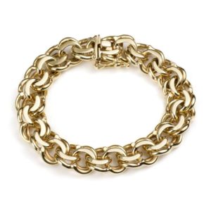 14k Yellow Gold Double Curb Link Bracelet
