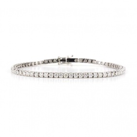 18k White Gold Diamond Line Bracelet 3.05ct Total