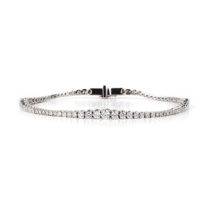 18k White Gold Graduated Diamond Line Bracelet 2.85ct Total