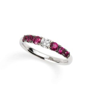 18k White Gold Ruby and Diamond Dress Ring