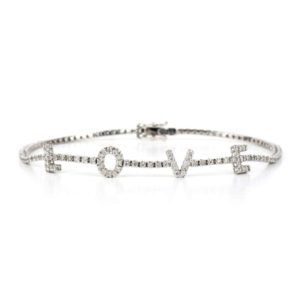 18k White Gold Diamond Love Bracelet 0.76ct Total